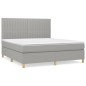 vidaXL Boxspringbett mit Matratze Hellgrau 160x200 cm Stoff vidaXL Boxspringbett mit Matratze Hellgrau 160x200 cm Stoff
