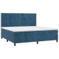vidaXL Boxspringbett mit Matratze Dunkelblau 200x200 cm Samt vidaXL Boxspringbett mit Matratze Dunkelblau 200x200 cm Samt