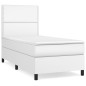 vidaXL Boxspringbett mit Matratze Weiß 80x200 cm Kunstleder vidaXL Boxspringbett mit Matratze Weiß 80x200 cm Kunstleder