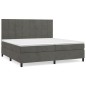 vidaXL Boxspringbett mit Matratze Dunkelgrau 200x200 cm Samt vidaXL Boxspringbett mit Matratze Dunkelgrau 200x200 cm Samt