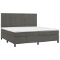 vidaXL Boxspringbett mit Matratze Dunkelgrau 200x200 cm Samt vidaXL Boxspringbett mit Matratze Dunkelgrau 200x200 cm Samt