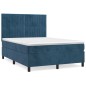 vidaXL Boxspringbett mit Matratze Dunkelblau 140x190 cm Samt vidaXL Boxspringbett mit Matratze Dunkelblau 140x190 cm Samt