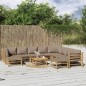 vidaXL 11-tlg. Garten-Lounge-Set mit Kissen Taupe Bambus vidaXL 11-tlg. Garten-Lounge-Set mit Kissen Taupe Bambus