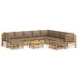 vidaXL 11-tlg. Garten-Lounge-Set mit Kissen Taupe Bambus vidaXL 11-tlg. Garten-Lounge-Set mit Kissen Taupe Bambus