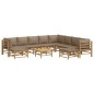 vidaXL 11-tlg. Garten-Lounge-Set mit Kissen Taupe Bambus vidaXL 11-tlg. Garten-Lounge-Set mit Kissen Taupe Bambus