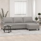vidaXL 3-Sitzer-Sofa mit Hocker Hellgrau 210 cm Stoff vidaXL 3-Sitzer-Sofa mit Hocker Hellgrau 210 cm Stoff