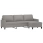vidaXL 3-Sitzer-Sofa mit Hocker Hellgrau 210 cm Stoff vidaXL 3-Sitzer-Sofa mit Hocker Hellgrau 210 cm Stoff