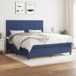 vidaXL Boxspringbett mit Matratze Blau 160x200 cm Stoff vidaXL Boxspringbett mit Matratze Blau 160x200 cm Stoff