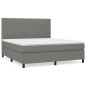 vidaXL Boxspringbett mit Matratze Dunkelgrau 160x200 cm Stoff vidaXL Boxspringbett mit Matratze Dunkelgrau 160x200 cm Stoff