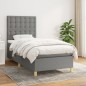 vidaXL Boxspringbett mit Matratze Dunkelgrau 100x200 cm Stoff vidaXL Boxspringbett mit Matratze Dunkelgrau 100x200 cm Stoff