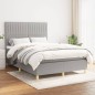 vidaXL Boxspringbett mit Matratze Hellgrau 140x190 cm Stoff vidaXL Boxspringbett mit Matratze Hellgrau 140x190 cm Stoff