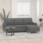 vidaXL 3-Sitzer-Sofa mit Hocker Dunkelgrau 180 cm Stoff vidaXL 3-Sitzer-Sofa mit Hocker Dunkelgrau 180 cm Stoff
