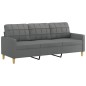 vidaXL 3-Sitzer-Sofa mit Hocker Dunkelgrau 180 cm Stoff vidaXL 3-Sitzer-Sofa mit Hocker Dunkelgrau 180 cm Stoff