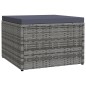vidaXL Outdoor-Fußhocker mit Kissen Grau Polyrattan vidaXL Outdoor-Fußhocker mit Kissen Grau Polyrattan