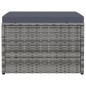 vidaXL Outdoor-Fußhocker mit Kissen Grau Polyrattan vidaXL Outdoor-Fußhocker mit Kissen Grau Polyrattan