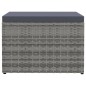 vidaXL Outdoor-Fußhocker mit Kissen Grau Polyrattan vidaXL Outdoor-Fußhocker mit Kissen Grau Polyrattan