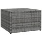 vidaXL Outdoor-Fußhocker mit Kissen Grau Polyrattan vidaXL Outdoor-Fußhocker mit Kissen Grau Polyrattan