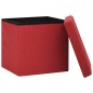 vidaXL Hocker mit Stauraum Weinrot Leinenoptik vidaXL Hocker mit Stauraum Weinrot Leinenoptik
