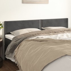 vidaXL Kopfteile 2 Stk. Dunkelgrau 90x5x78/88 cm Samt