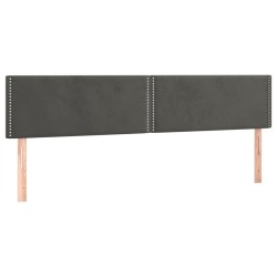 vidaXL Kopfteile 2 Stk. Dunkelgrau 90x5x78/88 cm Samt