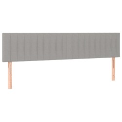 vidaXL Kopfteile 2 Stk. Hellgrau 80x5x78/88 cm Stoff