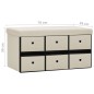 vidaXL Faltbare Sitzbank mit Stauraum Creme 76x38x38 cm Leinenoptik vidaXL Faltbare Sitzbank mit Stauraum Creme 76x38x38 cm Leinenoptik