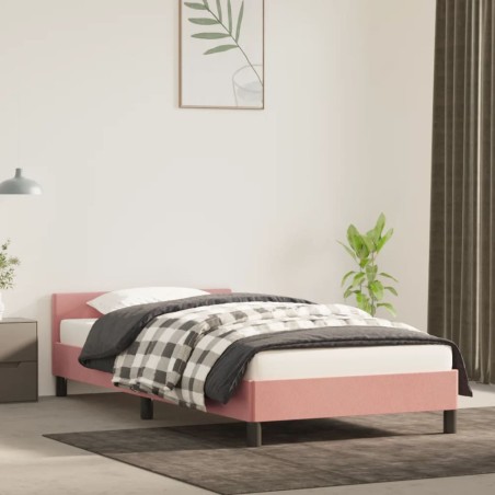 vidaXL Bettgestell mit Kopfteil Rosa 80x200 cm Samt