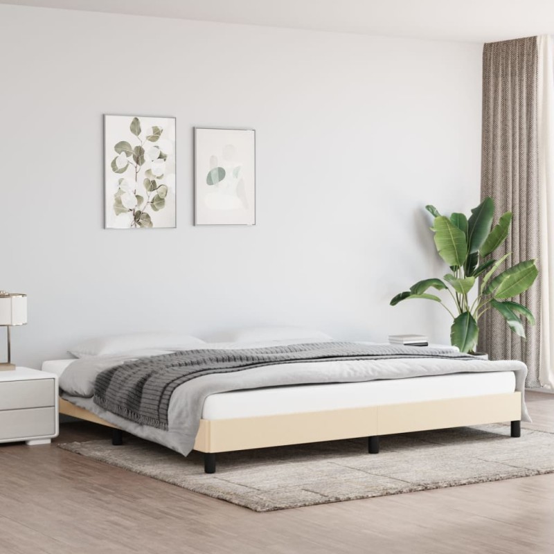 vidaXL Bettgestell Creme 200x200 cm Stoff vidaXL Bettgestell Creme 200x200 cm Stoff