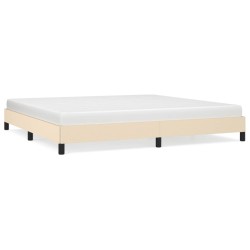 vidaXL Bettgestell Creme 200x200 cm Stoff