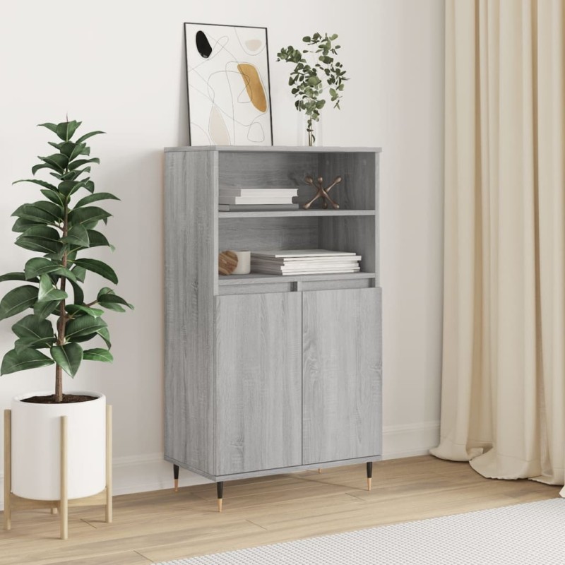 vidaXL Highboard Grau Sonoma 60x36x110 cm Holzwerkstoff vidaXL Highboard Grau Sonoma 60x36x110 cm Holzwerkstoff