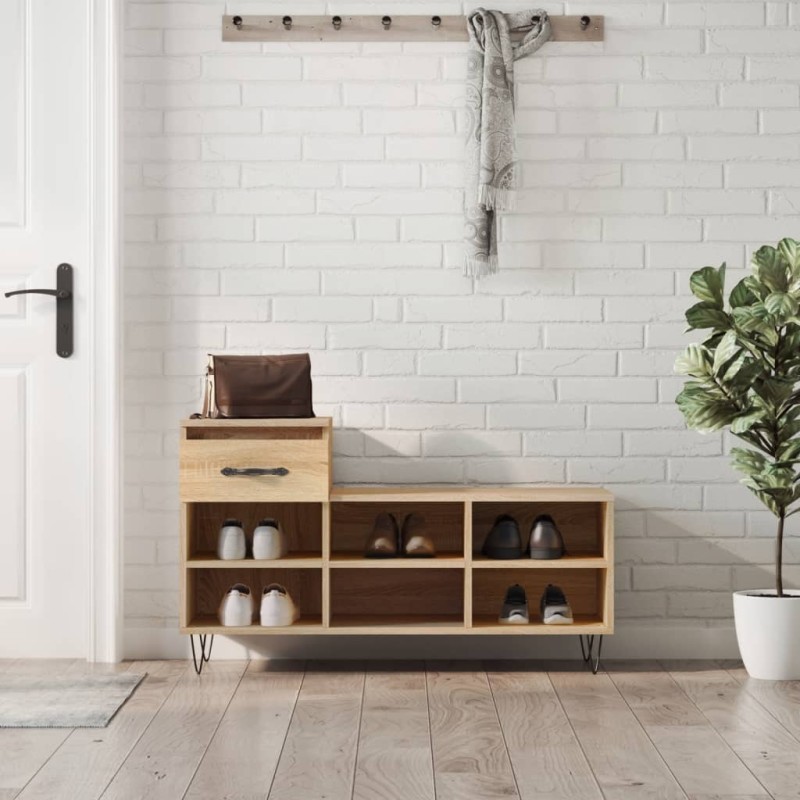 vidaXL Schuhregal Sonoma-Eiche 102x36x60 cm Holzwerkstoff vidaXL Schuhregal Sonoma-Eiche 102x36x60 cm Holzwerkstoff
