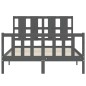 Massivholzbett mit Kopfteil Grau 140x190 cm Massivholzbett mit Kopfteil Grau 140x190 cm