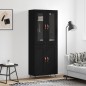 Highboard Schwarz 69,5x34x180 cm Holzwerkstoff Highboard Schwarz 69,5x34x180 cm Holzwerkstoff