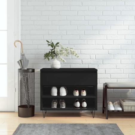 vidaXL Schuhregal Schwarz 70x36x60 cm Holzwerkstoff