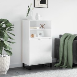 vidaXL Highboard Hochglanz-Weiß 60x36x110 cm Holzwerkstoff