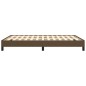 Bettgestell Dunkelbraun 140x190 cm Stoff Bettgestell Dunkelbraun 140x190 cm Stoff