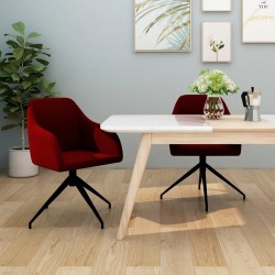 vidaXL Esszimmerstühle 2 Stk. Weinrot Samt