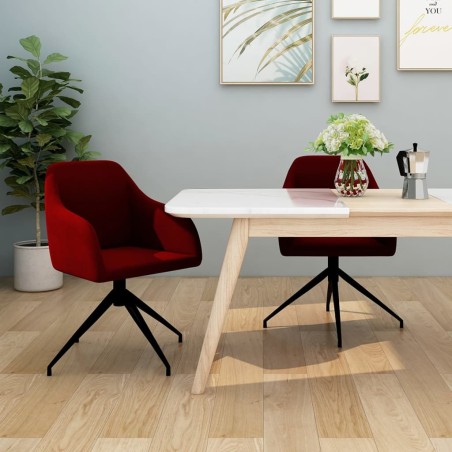 vidaXL Esszimmerstühle 2 Stk. Weinrot Samt