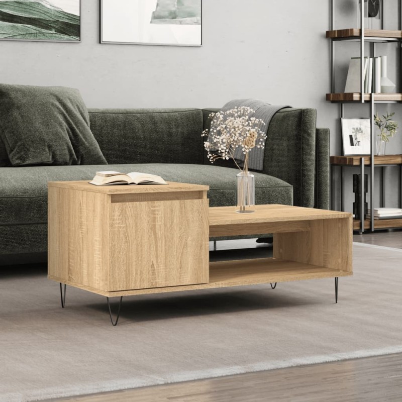 vidaXL Couchtisch Sonoma-Eiche 100x50x45 cm Holzwerkstoff vidaXL Couchtisch Sonoma-Eiche 100x50x45 cm Holzwerkstoff