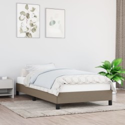 vidaXL Bettgestell Taupe 100x200 cm Stoff