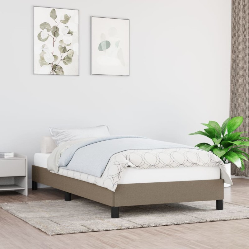 vidaXL Bettgestell Taupe 100x200 cm Stoff vidaXL Bettgestell Taupe 100x200 cm Stoff