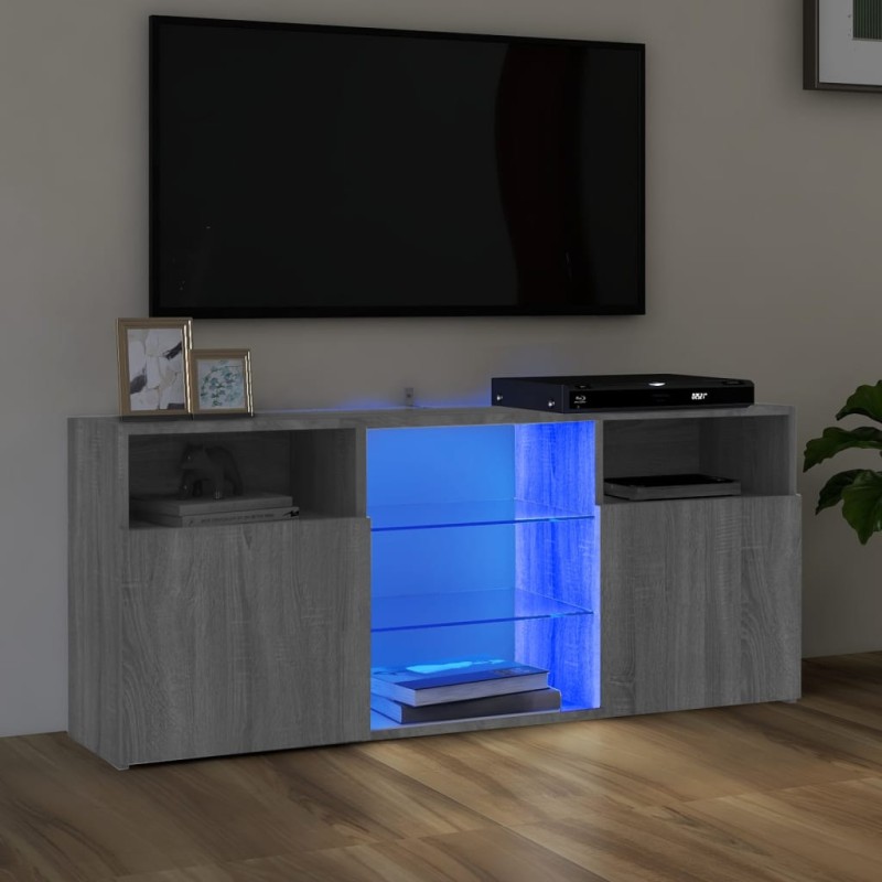 vidaXL TV-Schrank mit LED-Leuchten Grau Sonoma 120x30x50 cm vidaXL TV-Schrank mit LED-Leuchten Grau Sonoma 120x30x50 cm