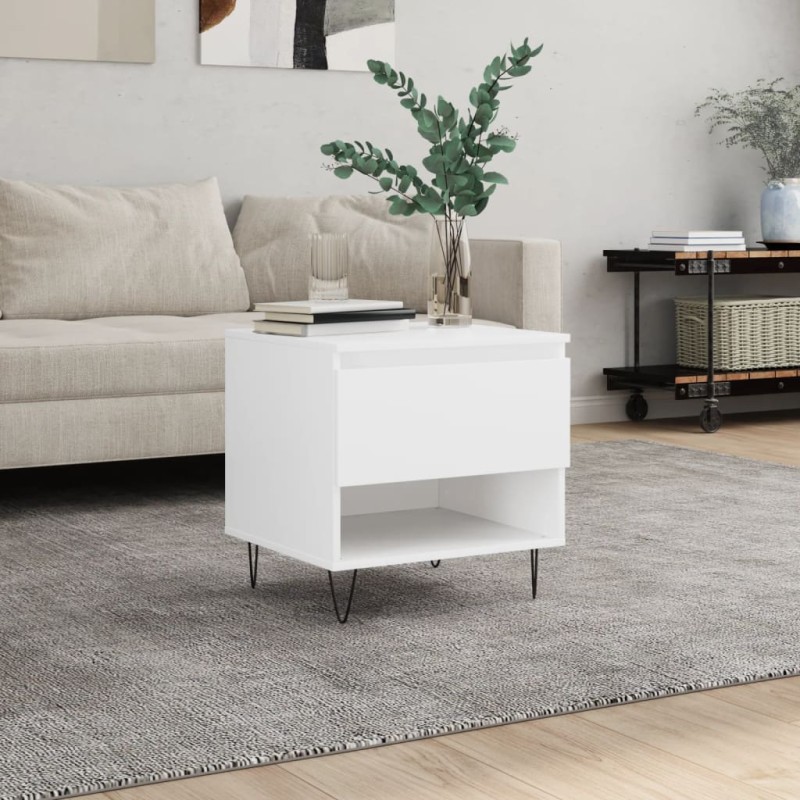 vidaXL Couchtisch Weiß 50x46x50 cm Holzwerkstoff vidaXL Couchtisch Weiß 50x46x50 cm Holzwerkstoff