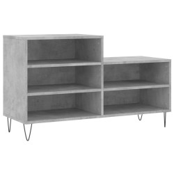 vidaXL Schuhregal Betongrau 102x36x60 cm Holzwerkstoff