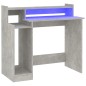 vidaXL Schreibtisch mit LEDs Betongrau 97x45x90 cm Holzwerkstoff vidaXL Schreibtisch mit LEDs Betongrau 97x45x90 cm Holzwerkstoff