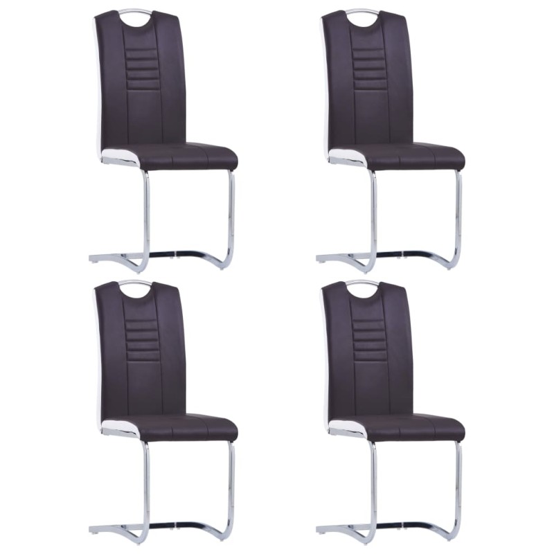 vidaXL Freischwinger 4 Stk. Braun Kunstleder vidaXL Freischwinger 4 Stk. Braun Kunstleder
