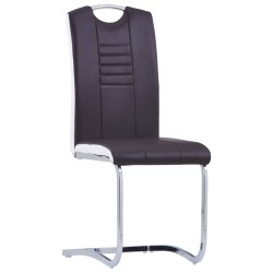 vidaXL Freischwinger 4 Stk. Braun Kunstleder 