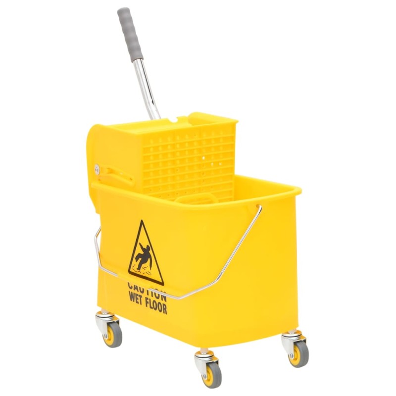 vidaXL Mopp-Eimer mit Presse und Rollen Gelb 20 L Polypropylen vidaXL Mopp-Eimer mit Presse und Rollen Gelb 20 L Polypropylen