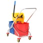 vidaXL Reinigungswagen mit Eimern und Presse PP & Verchromter Stahl vidaXL Reinigungswagen mit Eimern und Presse PP & Verchromter Stahl
