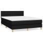 vidaXL Boxspringbett mit Matratze Schwarz 140x200 cm Stoff vidaXL Boxspringbett mit Matratze Schwarz 140x200 cm Stoff